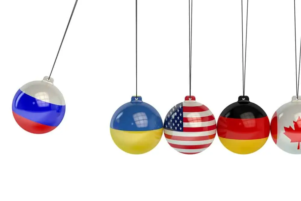 Russia, Ukraine, USA, Canada, Germany political war conflict