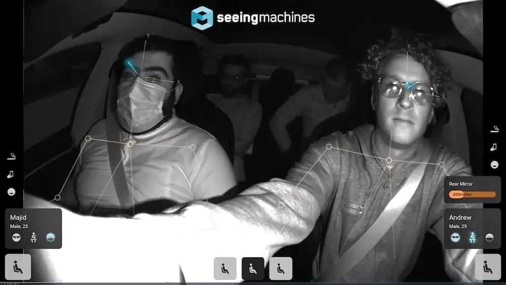 Seeing Machine DMS rearview mirror location