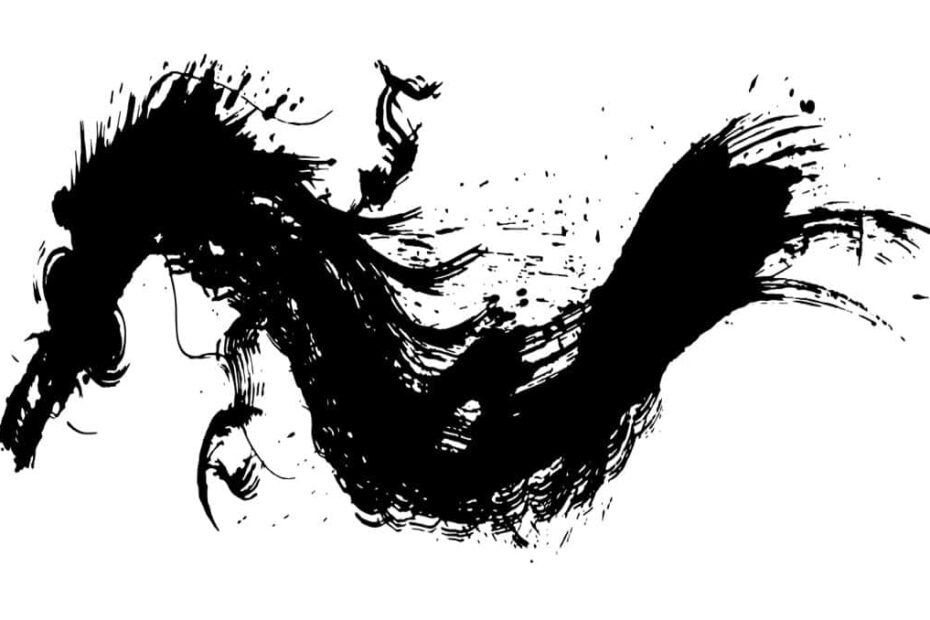 Dragon ink brush painting
