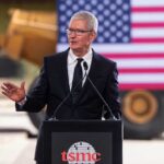 Tim Cook in Arizona_high res | TechSplicit Apple CEO Tim Cook at the opening ceremony of TSMC's Arizona fabs. (Source: Apple)